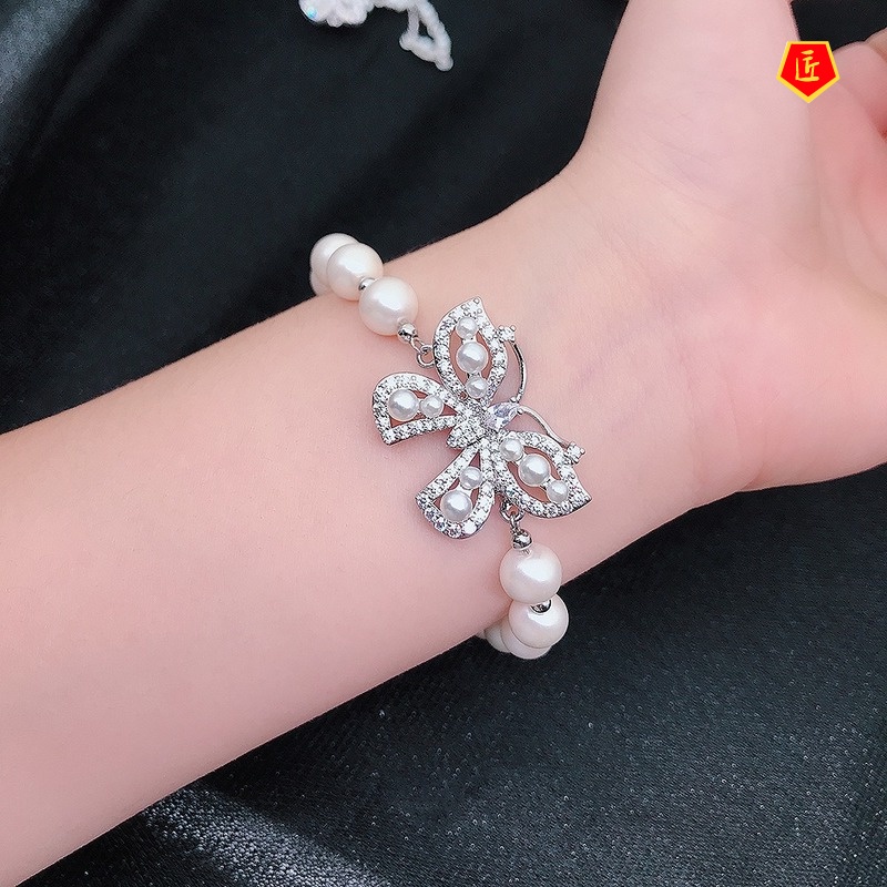 [Ready Stock]High-Grade Fashion Butterfly Pearl Bracelet