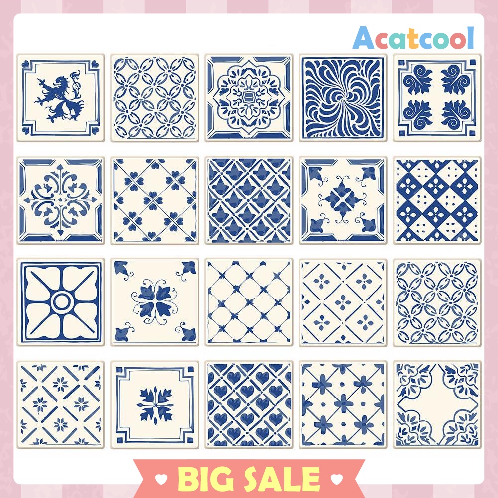 20pcs Waterproof Tiles Mosaic Wall Sticker Kitchen Bathroom Adhesive Decor