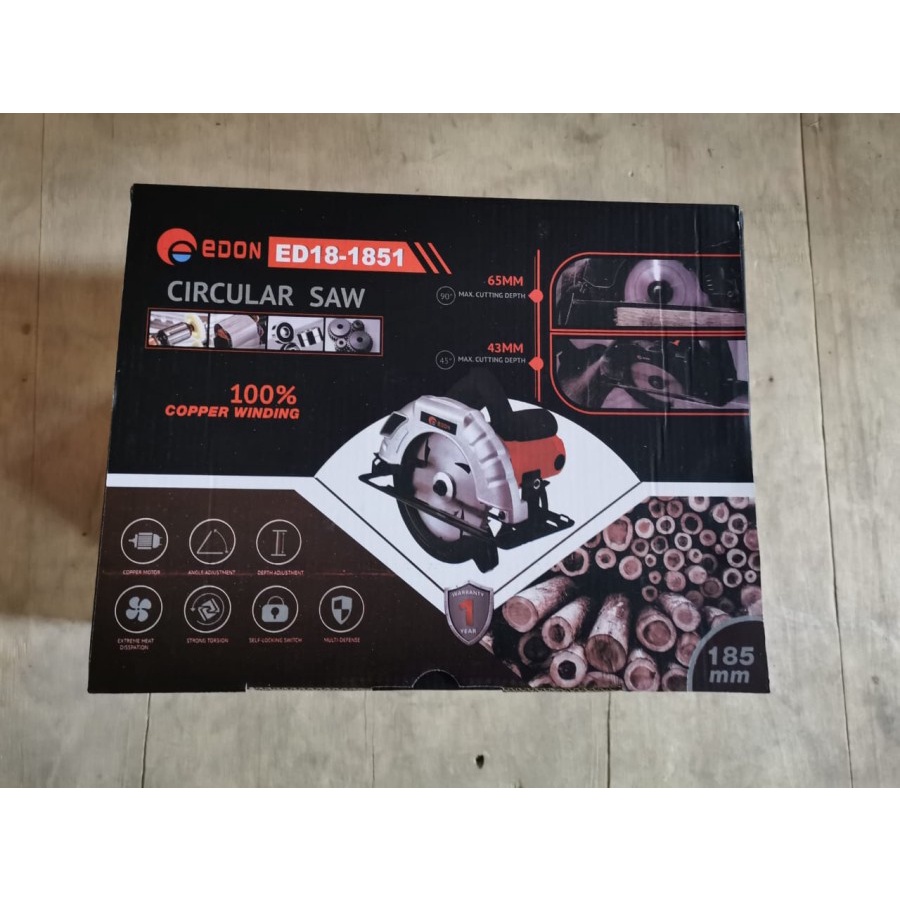 MESIN GERGAJI LISTRIK GERGAJI KAYU EDON ED18-1851 CIRCULAR SAW