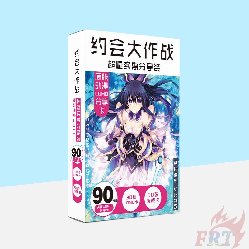  90pcs / set Kartu Lomo Mini Motif Anime DATE A LIVE  30pcs Kartu Lomo Mini Ukuran 6.2x6.2cm + 60Pcs 3x3.1cm
