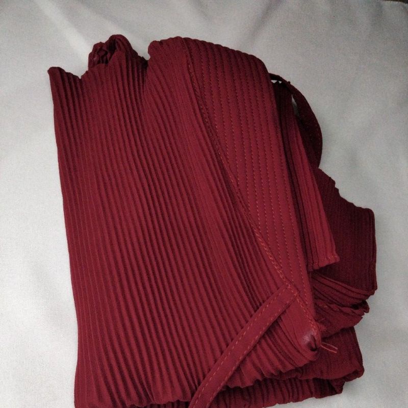 free scrinci hijab anak lucu banget / plisket pet 3-7 thn-Maroon
