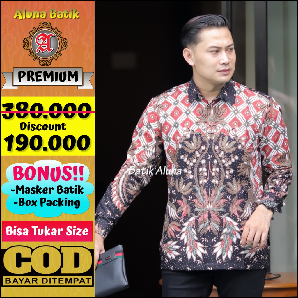 Batik Laki Laki Premium Lengan Panjang Asli  Batik Aluna PCW 087