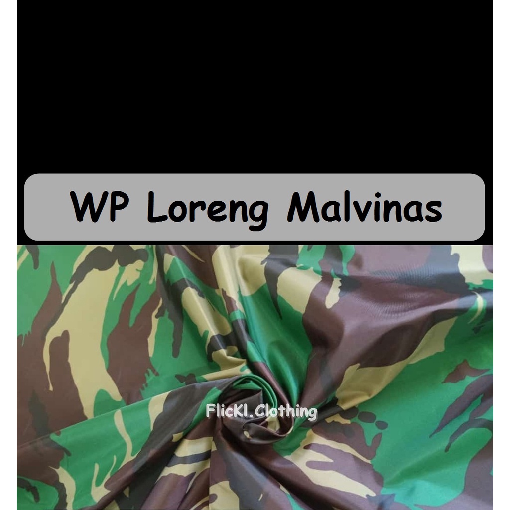 Bahan Kain WP Malvinas Loreng Angkatan Darat Parasit Parasut Waterproof Anti Air