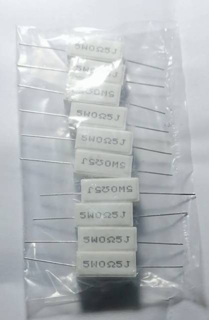 10 PCS ,macam nilai Resistor kapur. 5 WAT..