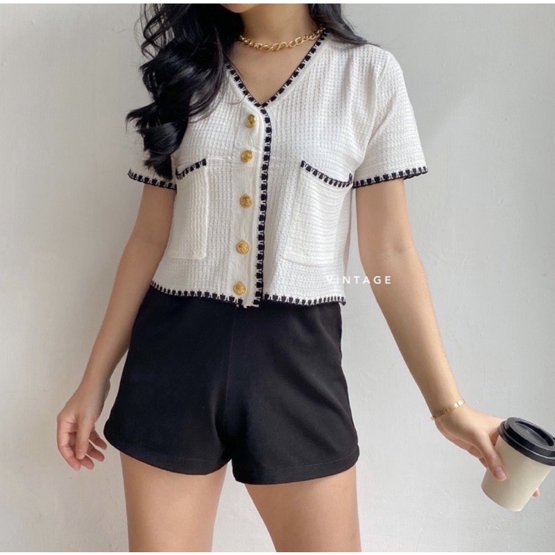 ZAZA_FASHION Baju Atasan Wanita Terbaru 2020 IMPORT Real Pict Blouse Wanita Hits Cameron Pendek-2