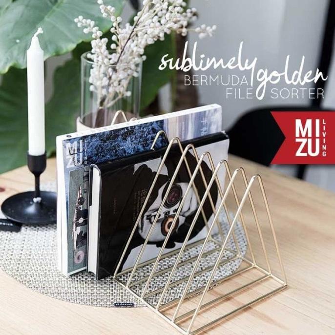 

Office & Stationery | Document Organizer | Sublimely Golden Bermuda File Sorter Mail Holder Desktop Organizer Rak | Best Seller