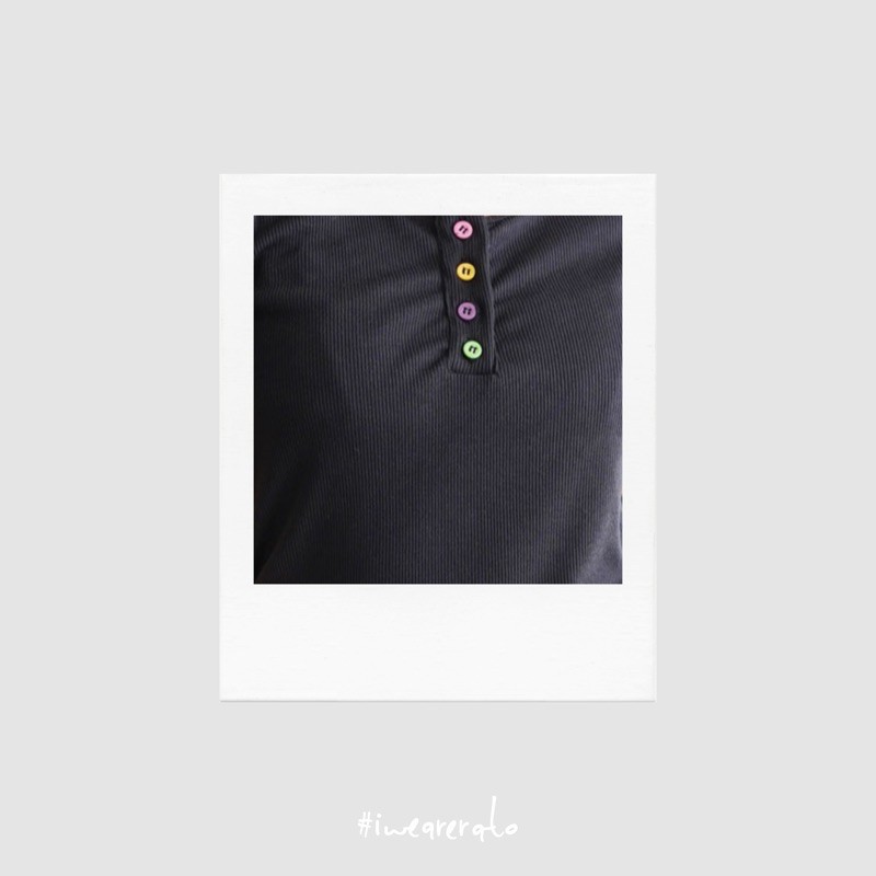 ERATO - Valaya Button Crop Top-Black