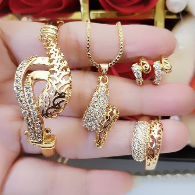 Xuping set perhiasan lapis emas 24k 3008g