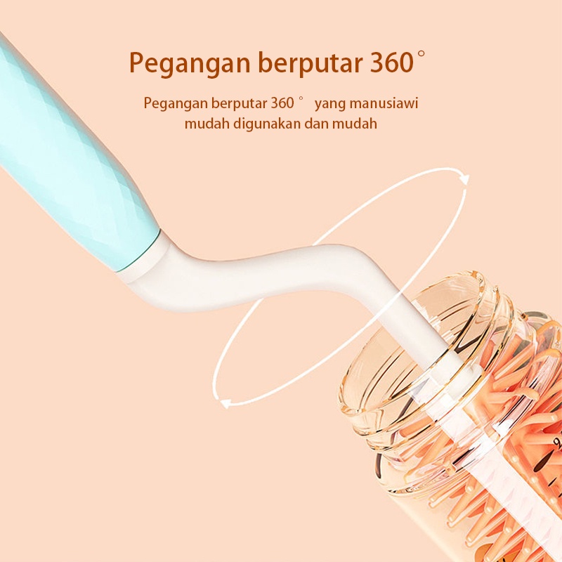 Sikat Botol Silikon Set / 3 in 1 Sikat Pembersih Botol Sedotan / Dot Susu Bayi Sikat Cuci Botol Silikon Set - Ungu