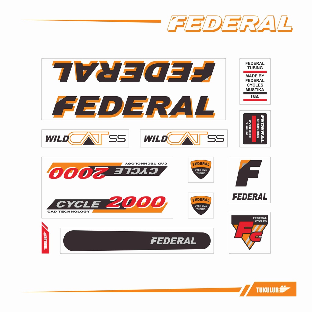 STIKER DECAL SEPEDA FEDERAL WILD CAT MODEL 2