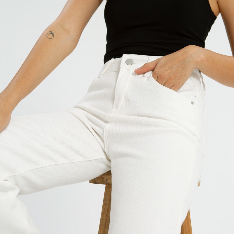 VIERLIN - Jeans 6073 - HIGHWAIST BAGGY LOOSE WHITE JEANS