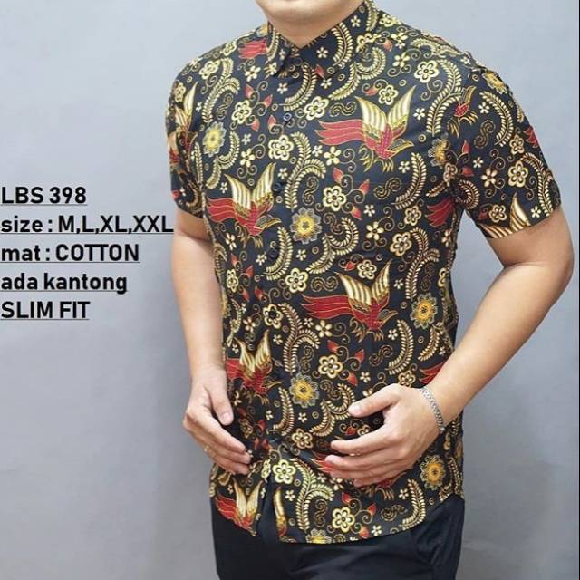 BAJU BATIK PRIA SLIM FIT MODERN DAN KEMEJA SLIMFIT MEWAH LENGAN PENDEK MIX CLOTHING LBS 398