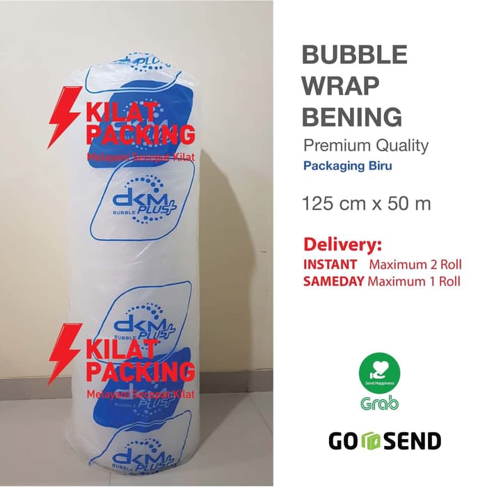 

Bubblewrap Bening Biru Murah Premium Quality 125CM x 50M (Gojek/Grab)