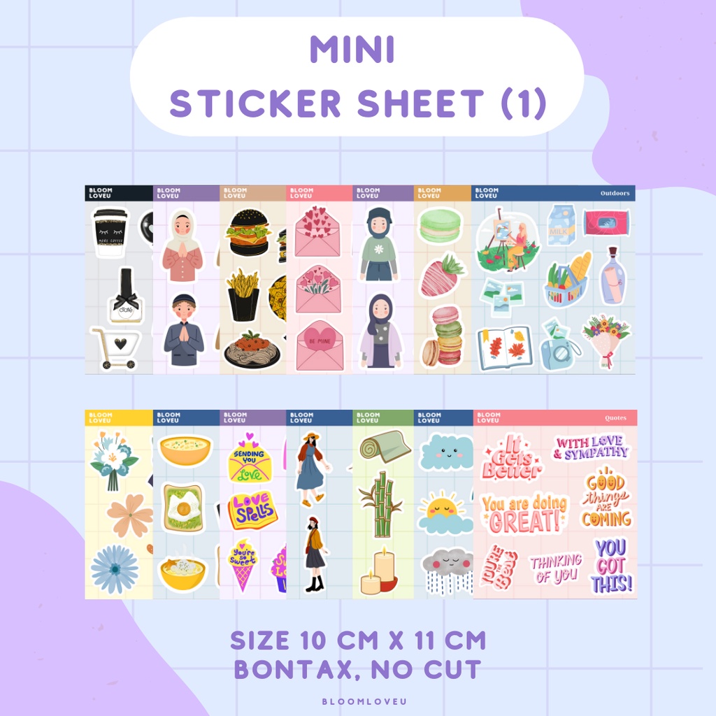 

STIKER SHEET AESTHETIC STIKER JOURNAL BUJO DECO PLANNER POLCO DECO TUMBLR