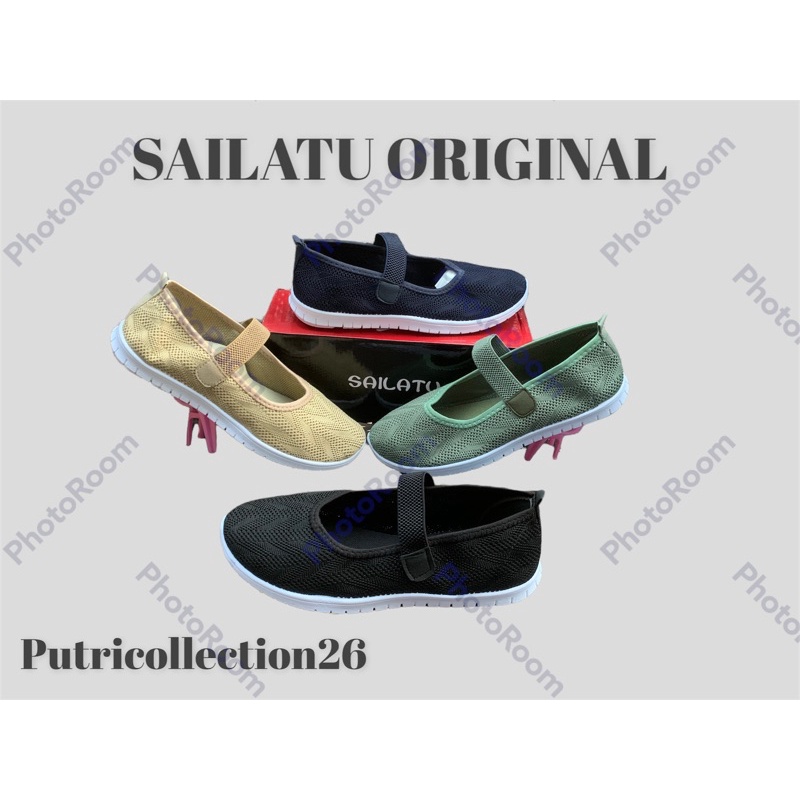 SEPATU SLIP ON WANITA RAJUT MERK SAILATU ORIGINAL IMPORT