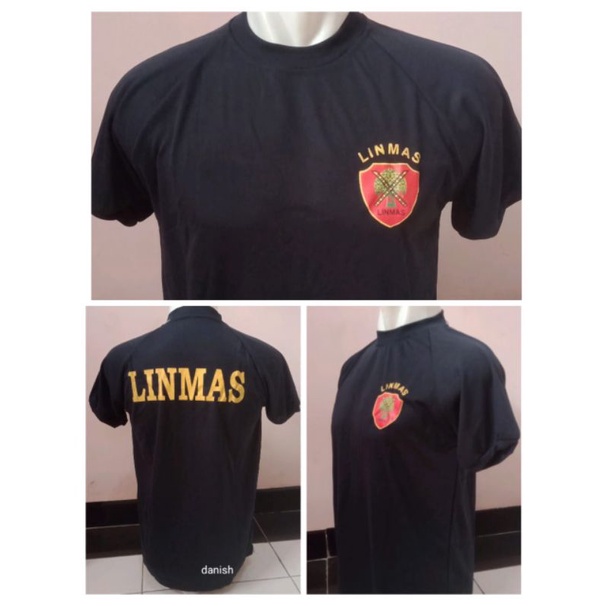KAOS LINMAS HITAM LENGAN PENDEK