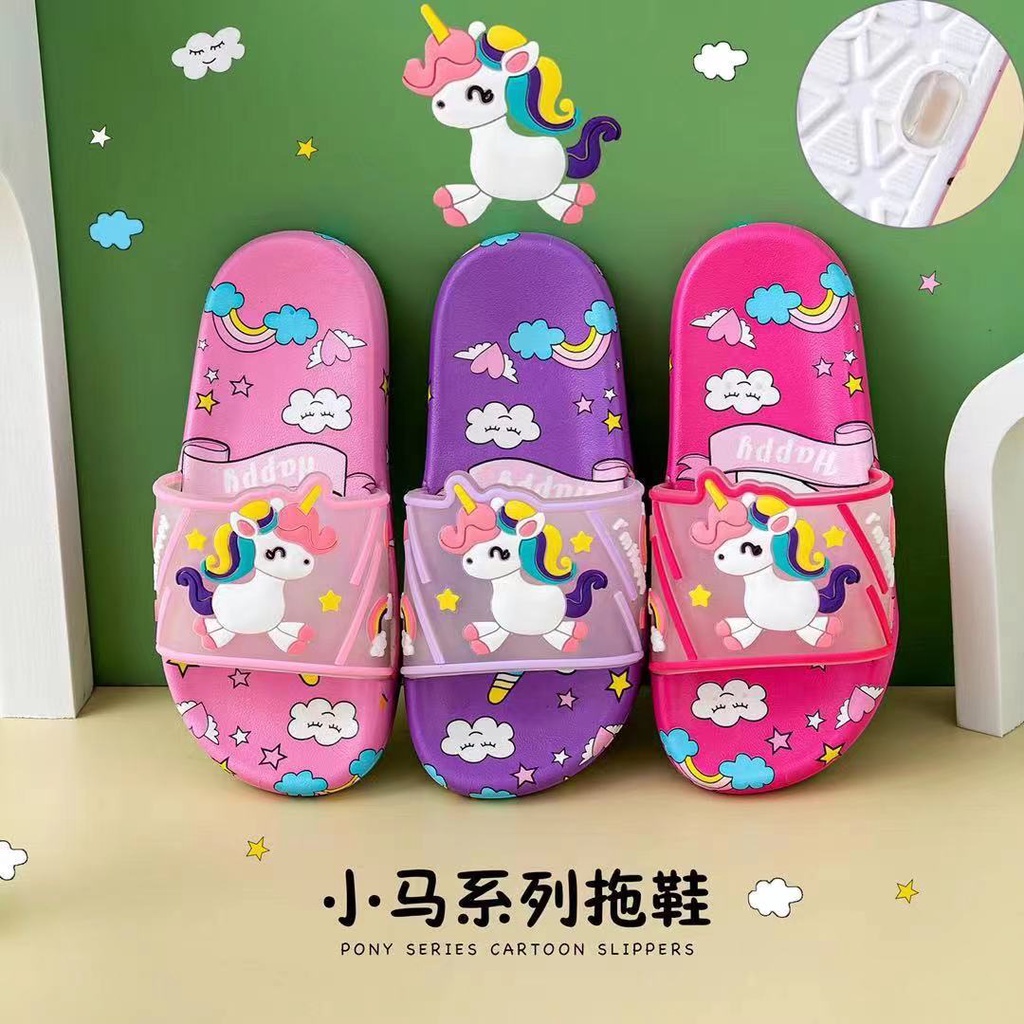 HappyOliver PONY SLIPPERS 8663-B2 Sandal Anak Selop Karet Import Berkualitas 1-8 Tahun