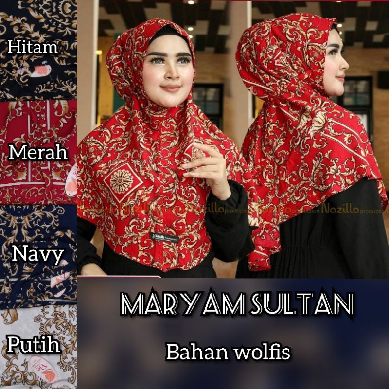 bergo maryam//motif sultan//hijab simple//
