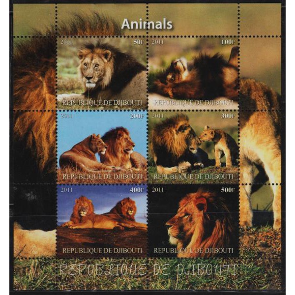 

Perangko Filateli A16 - Djibouti 2011 Lions