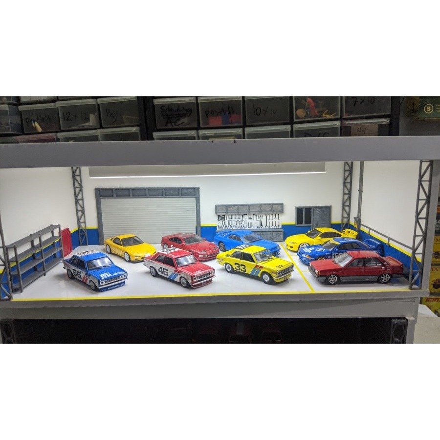 Diorama Bengkel Diecast skala 64 model D