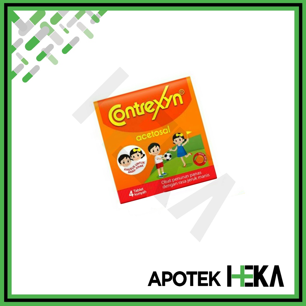 Contrexyn Obat Penurun Panas Anak Rasa Jeruk Strip Isi 4 Tablet Kunyah (SEMARANG)