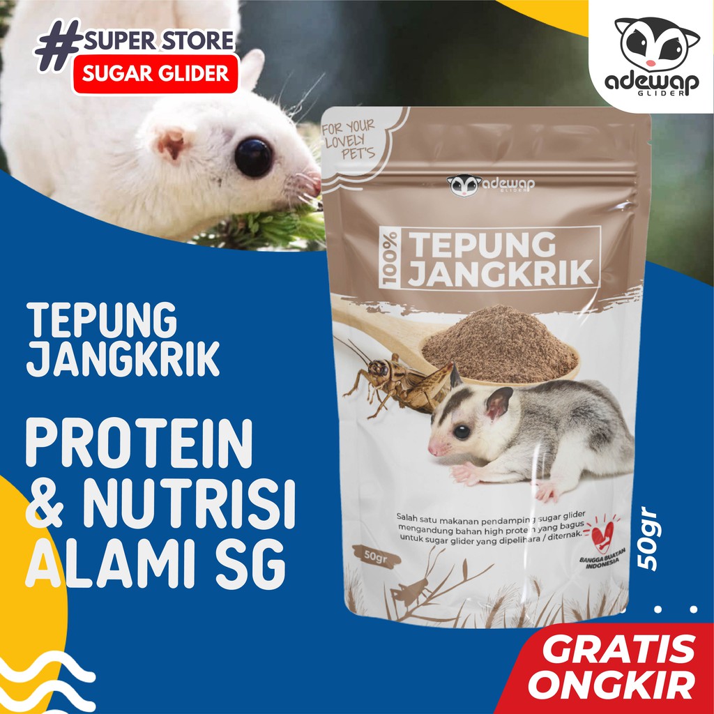 ADEWAP GLIDER Tepung Jangkrik Super Nutrisi & Protein Wajib Sugar Glider