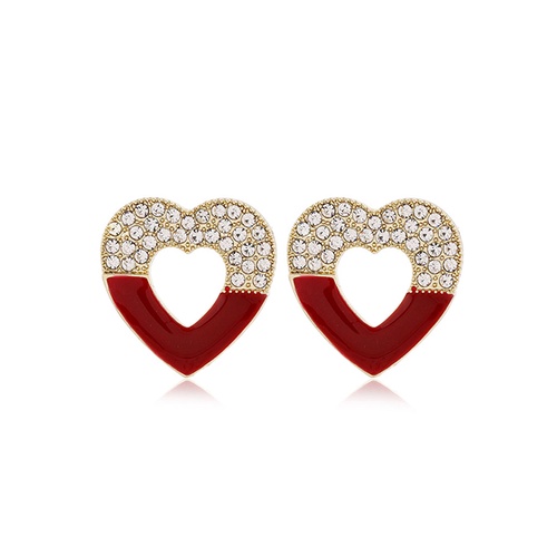 LRC Anting Fashion Red Love Diamond Earrings