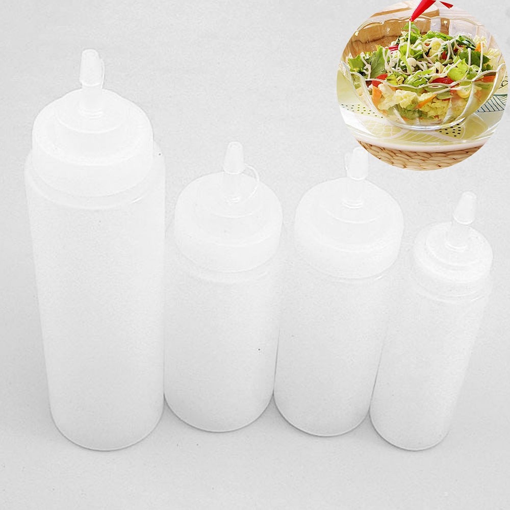 [COD / YANKUN] 8-24oz transparan plastik squeezed botol bumbu dispenser saus ketchup