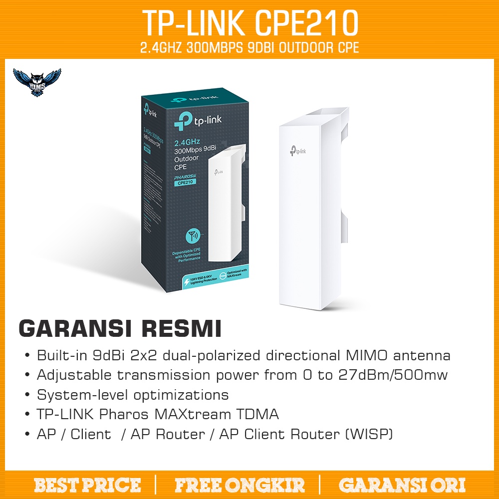 TP-Link CPE210 Outdoor Wifi 2.4GHz 300Mbps | Wireless TpLink CPE 210