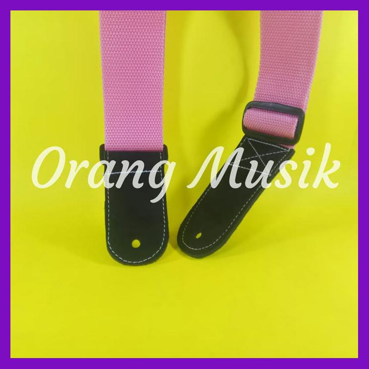 STRAP GITAR DAN STRAP BASS WARNA PINK POLOS
