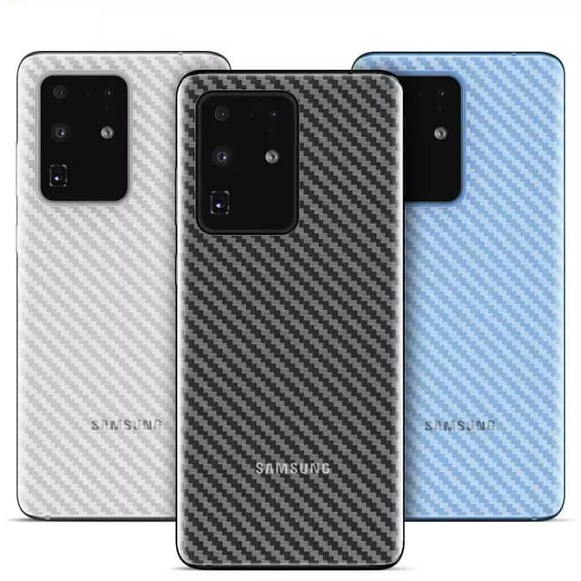 Samsung S22 / S22 Plus / S22 Ultra / S20 / S20 Plus / S20 Ultra / S21 FE / S21 / S21 Plus / S21 Ultra Back Skin Carbon Garskin Anti Gores