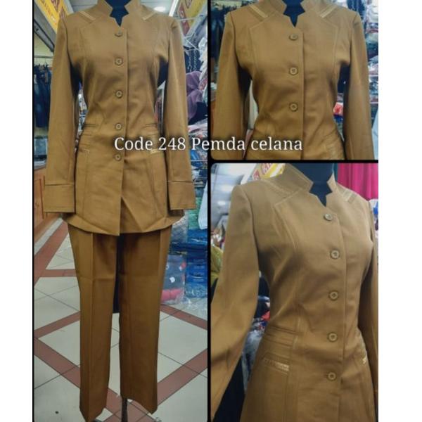 [PRODUK W7E7B] SET BLAZER BAJU SERAGAM PEMDA PNS DINAS WANITA KHAKI KEKI CANTIK MUSLIMAH AZKIA PEGAW