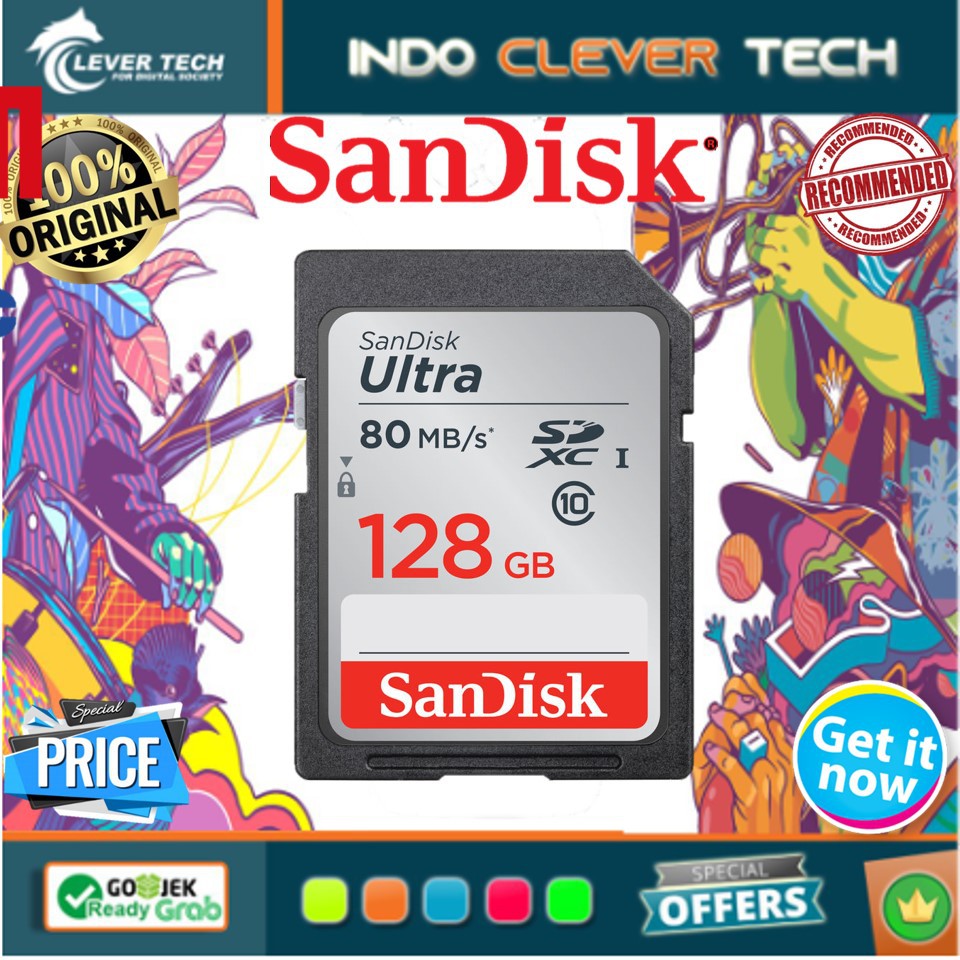 SanDisk Ultra SDXC UHS-I Class 10 80MB/s 128GB / Memori Sandisk 128GB/80MB/s