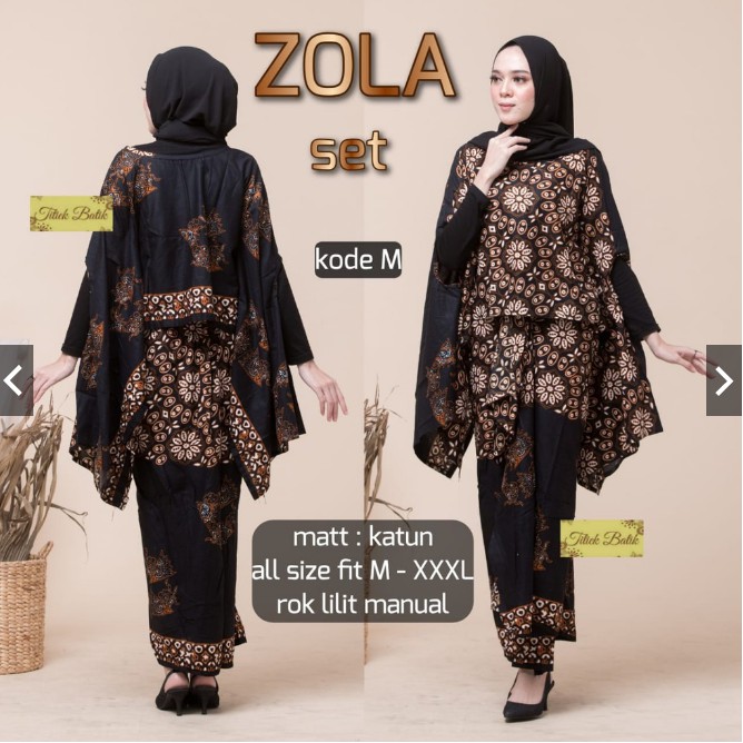 setelan kebaya rok lilit Zola Set ORI TITIEK seragam kebaya katun halus