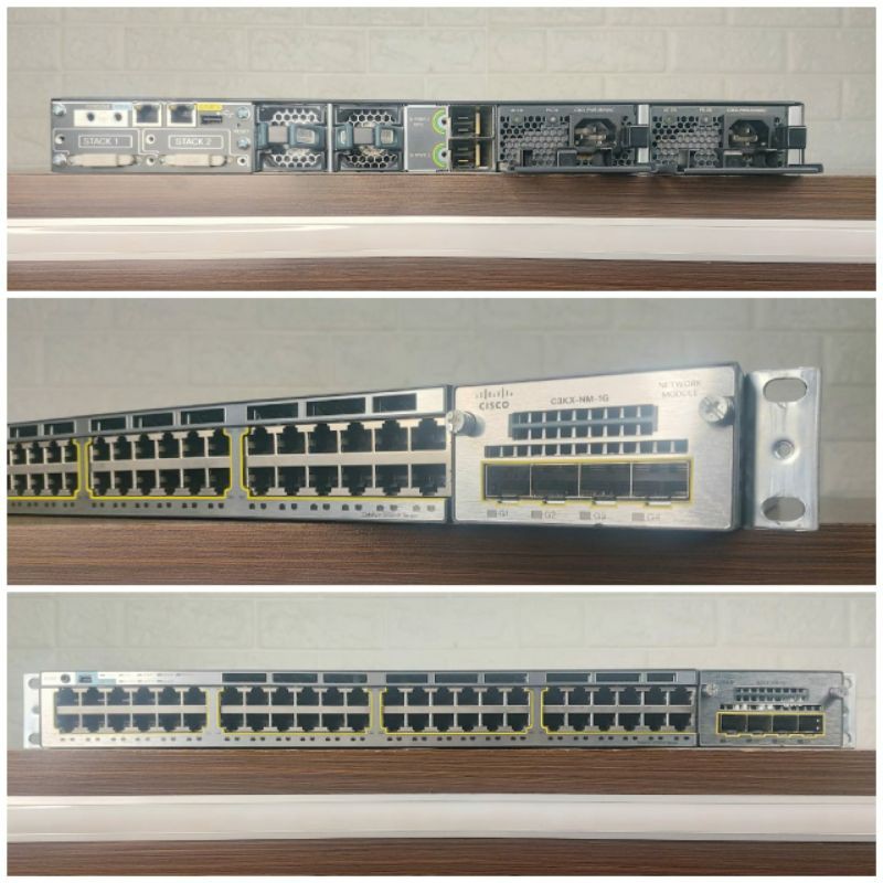 Cisco WS-C3750X-48T- S 3750-X 48 Port Ethernet Gigabit L3 Switch 2 x PSU Second Berkualitas