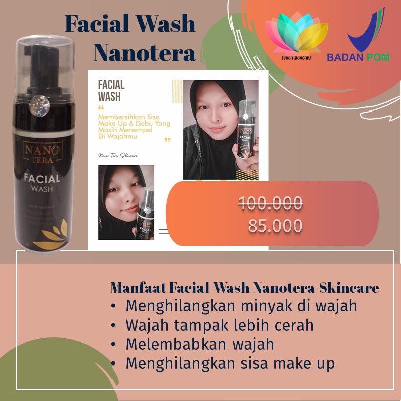 Krim Jerawat Ampuh Paket Acne BPOM  Nanotera Skincare Pria dan Bekasnya Kulit Berminyak Bruntusan-Facial Wash