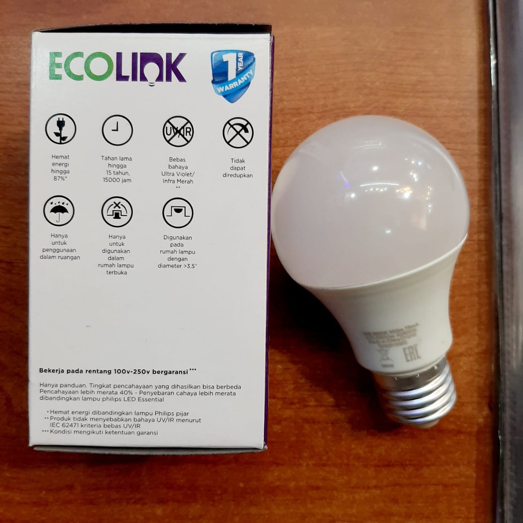 Ecolink LED Bulb 10 W Lampu LED E27 Ecolink Bohlam Bulb 10 Watt Bulb Ecolink 10Watt 3000K dan 6000K