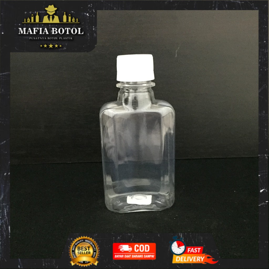 Botol Plastik Leon 200 ml kemasan unik botol minuman kotak tebal