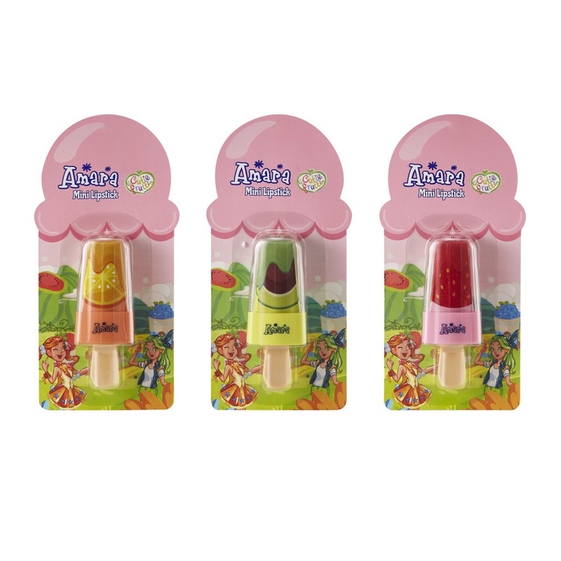 Amara Mini Lipstik Anak Strawberry Avocado Orange Pink Makeup Anak Cewek Edukasi Aman