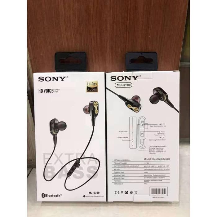 Bluetooth Headset Sony Mj-6700 Wireless Bluetooth Earphones Mj6700 Mj