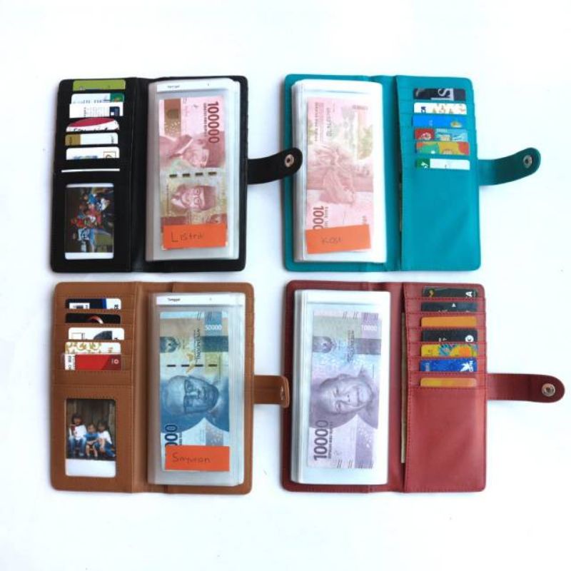 dompet pintar wallet organizer pengatur keuangan bulanan model penutup kancing spesial edition