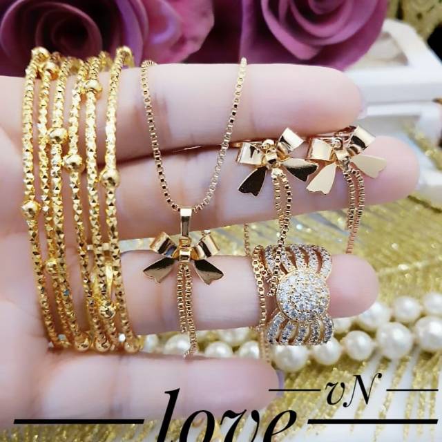 Xuping set perhiasan lapis emas 24k 1848k