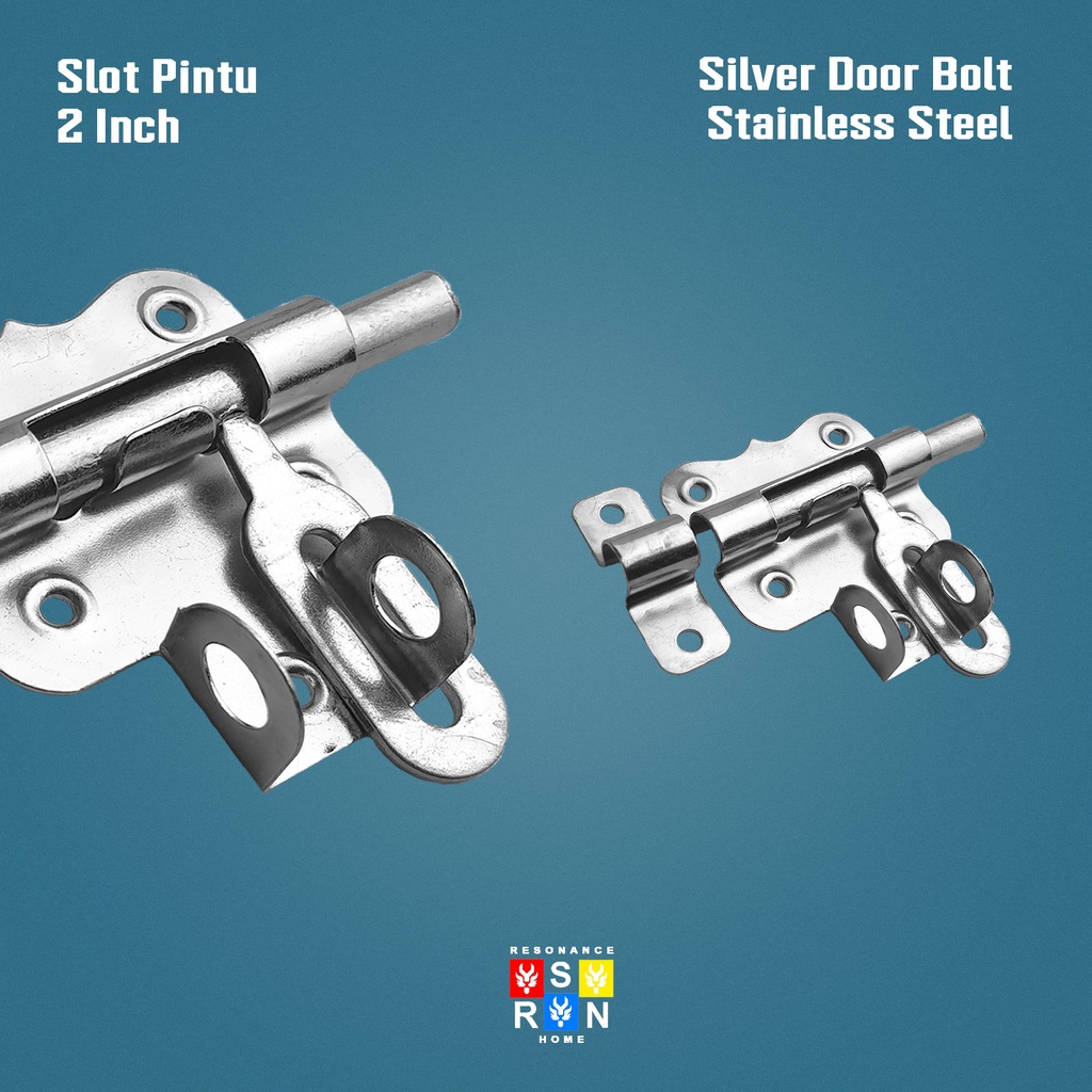 Slot Pintu Gudang 2 Inch Silver / Grendel Kunci Pintu Resonance Home