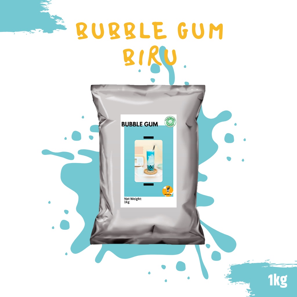 BUBUK MINUMAN RASA BUBBLEGUM BIRU  1KG / SERBUK MINUMAN ANEKA RASA / BUBUK MINUMAN KEKINIAN / MINUMAN INSTAN / BOBA DRINKS