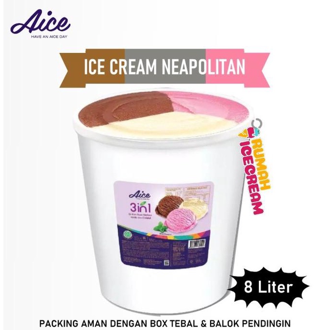 

MAKANAN BEKU / ICE CREAM NEAPOLITAN 8 LITER AICE NON COD