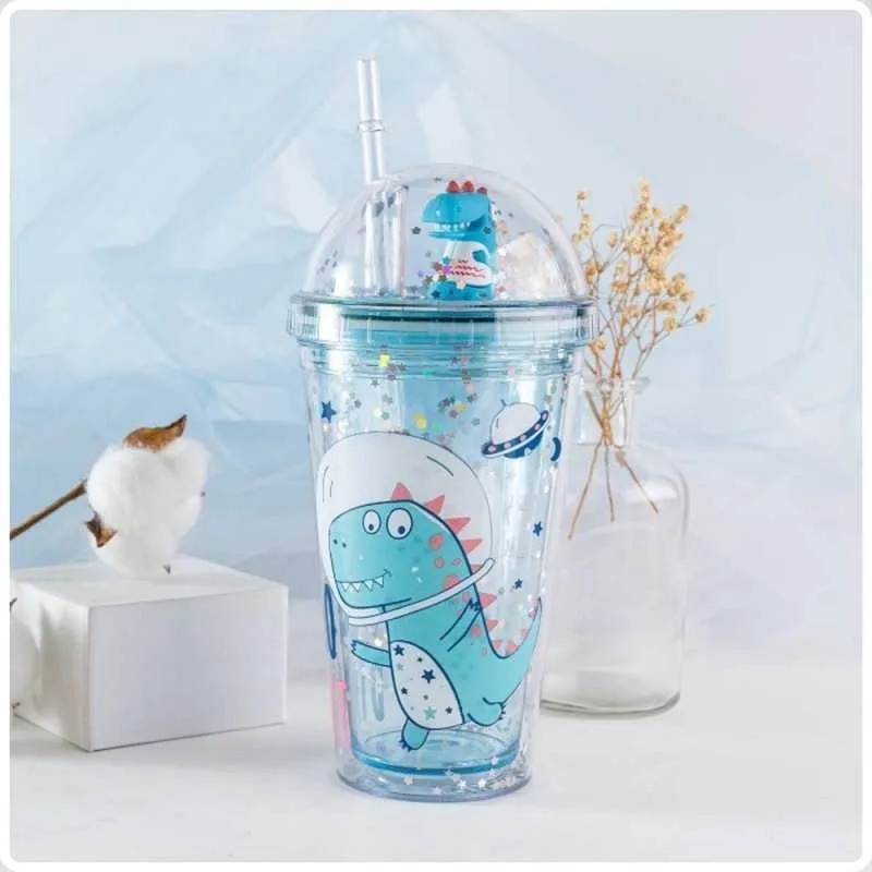 Botol Minum Anak Jerami Tumbler Glitter Uni-corn Premium Quality 450ml BPA FREE UNICORN 3D tumbler anak 480ml UNICORN