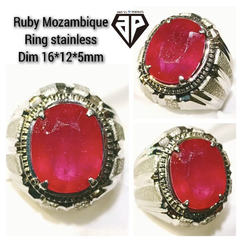 cincin batu permata Ruby star