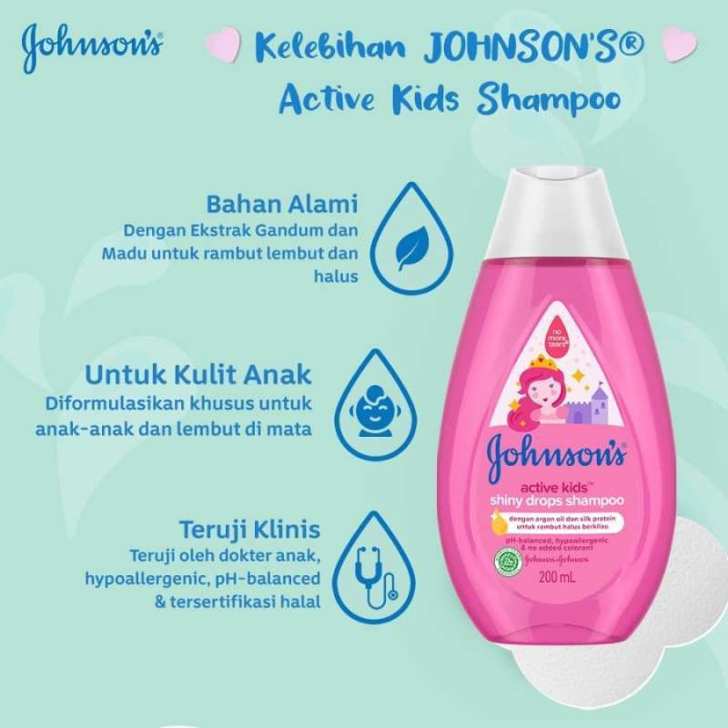 Johnson's Shiny Drops Shampoo 200 ml (shampoo bayi)