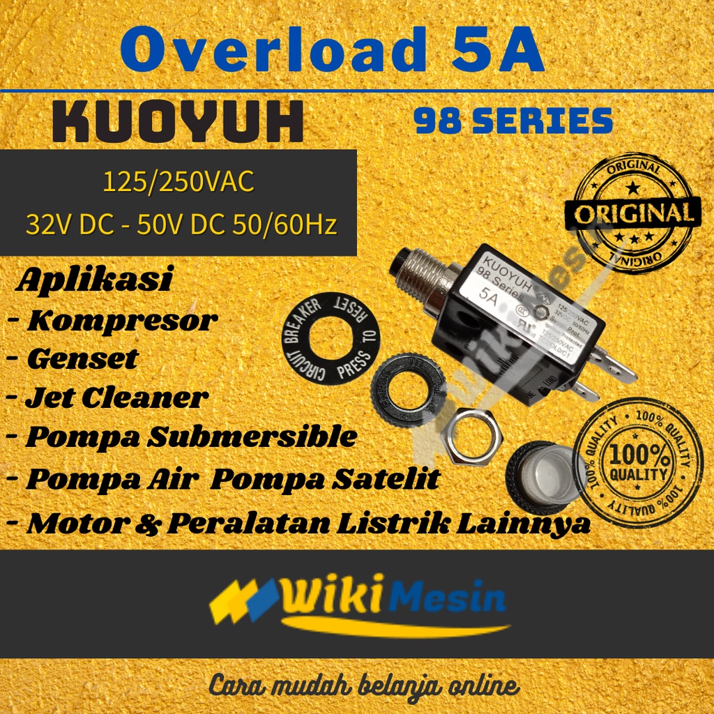 Overload Pompa Air 5A Seri 98 Kuoyuh Overload Genset Overload Satelit Overload submersibel Overload 