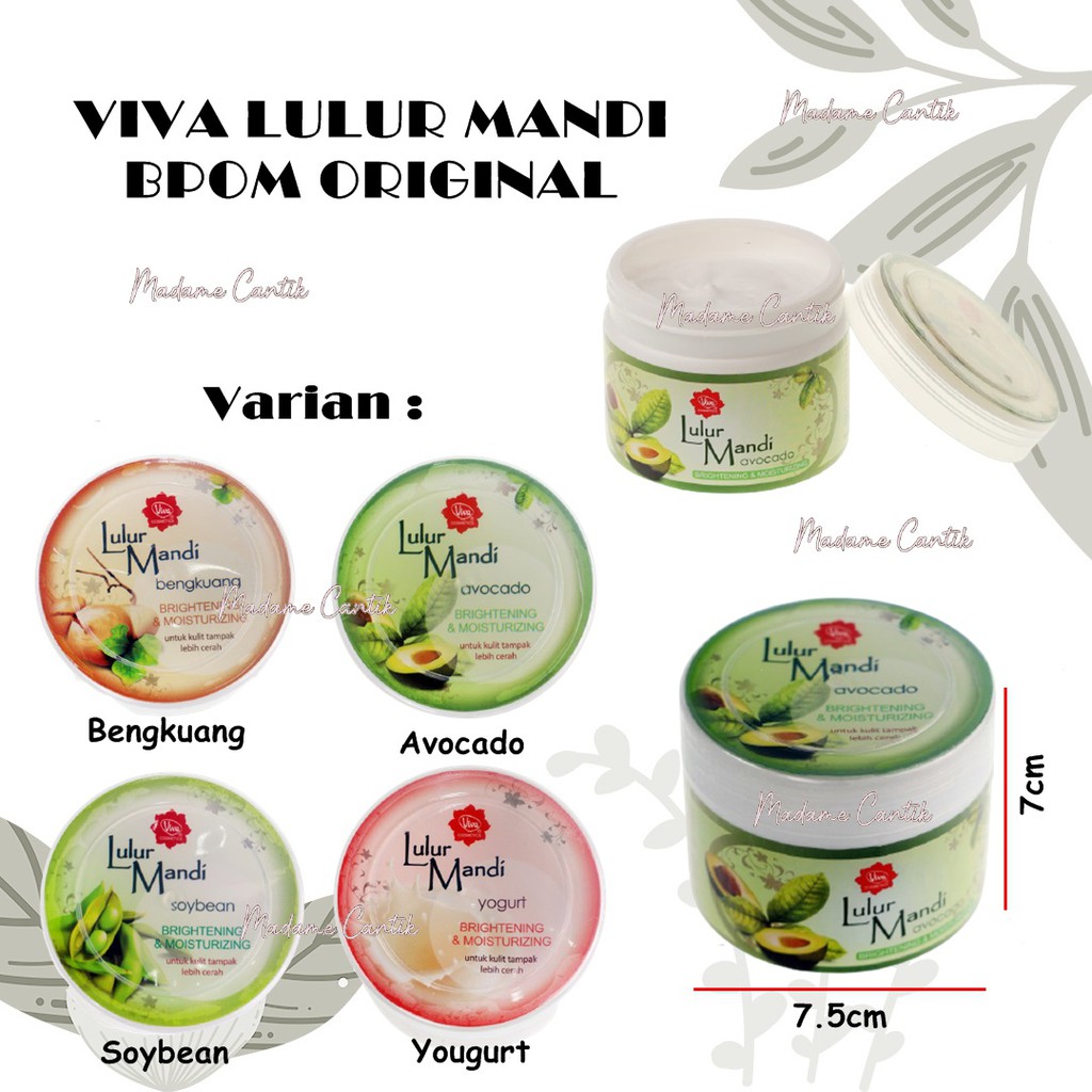 ✿ MADAME ✿ VIVA LULUR MANDI WHITENING AVOCADO YOGHURT SOYBEAN BENGKUANG ORIGINAL